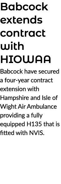 Babcock extends contract with HIOWAA Babcock have secured a four year contract extension with Hampshire and Isle of W...