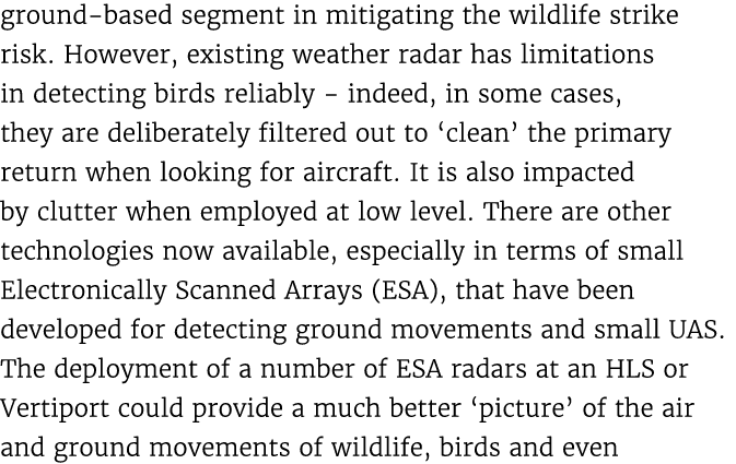 ground based segment in mitigating the wildlife strike risk. However, existing weather radar has limitations in detec...