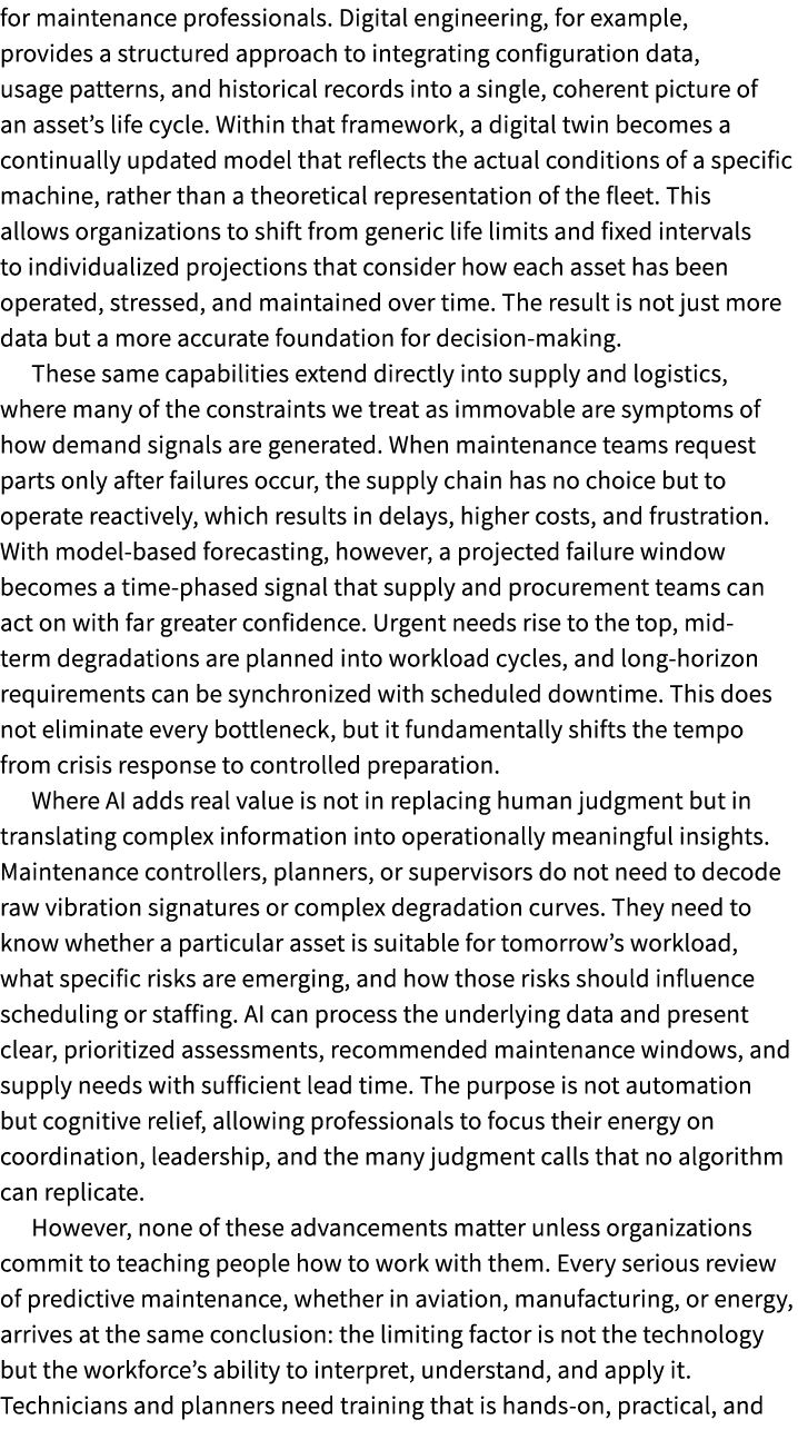 for maintenance professionals. Digital engineering, for example, provides a structured approach to integrating config...