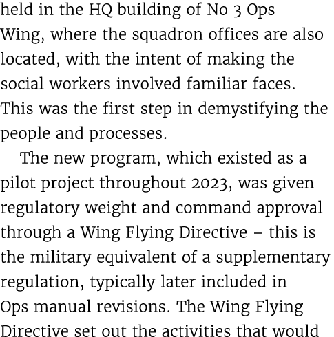 held in the HQ building of No 3 Ops Wing, where the squadron offices are also located, with the intent of making the ...
