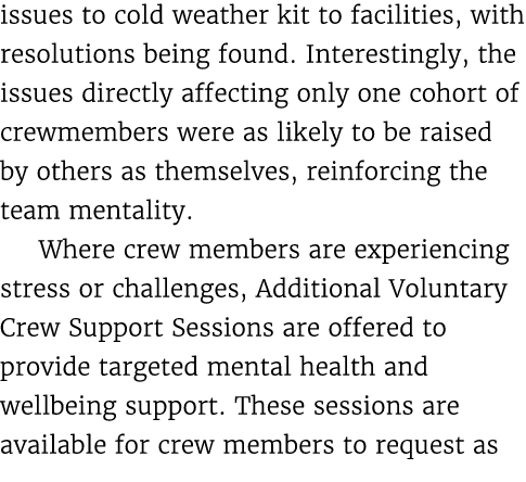 issues to cold weather kit to facilities, with resolutions being found. Interestingly, the issues directly affecting ...