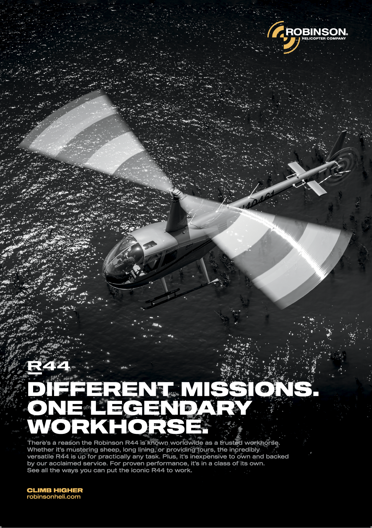 A helicopter is shown flying over a body of water. AI generated content