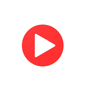 A red circle with a play button in the center. AI generated content