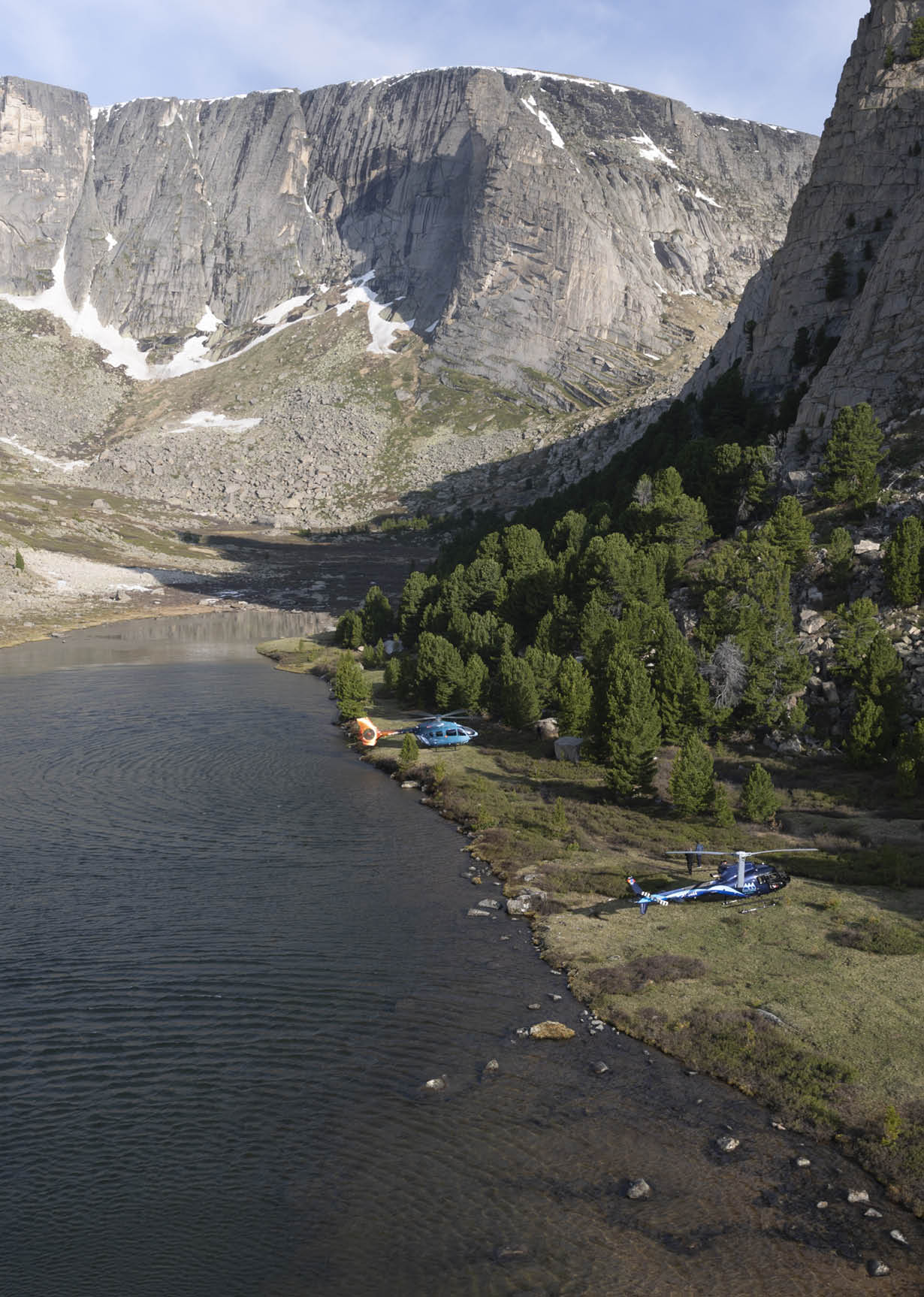 A large body of water with a mountain in the background. AI generated content