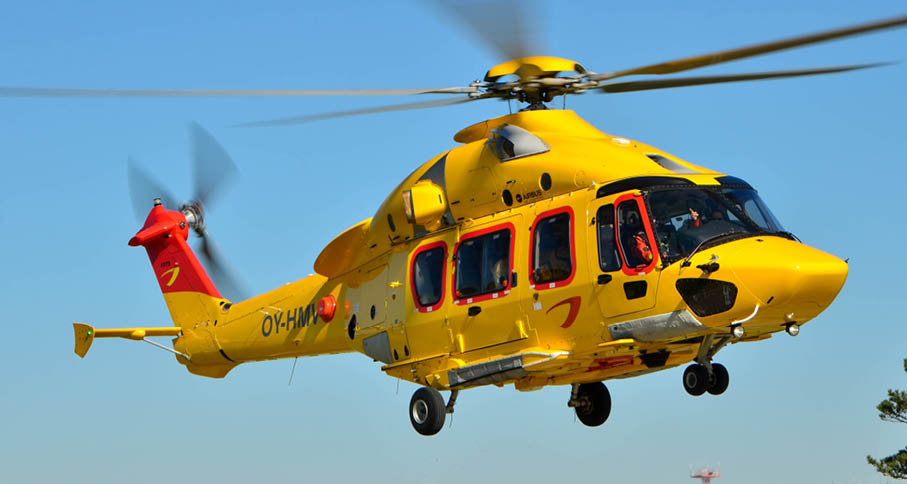 A yellow helicopter is flying in the air with its blades spinning. AI generated content