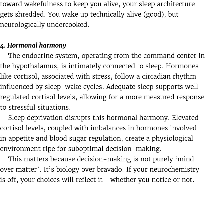 toward wakefulness to keep you alive, your sleep architecture gets shredded. You wake up technically alive (good), bu...