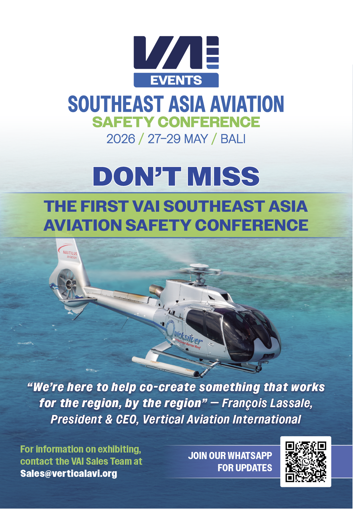 A flyer advertises the first VAI South East Asia Aviation Safety Conference. AI generated content