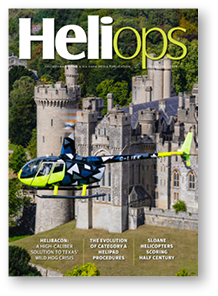 A magazine cover featuring a helicopter flying over a castle. AI generated content