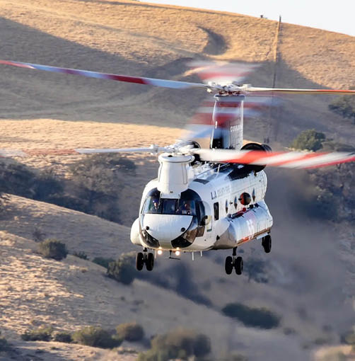 A helicopter is flying in the air with its blades spinning. AI generated content