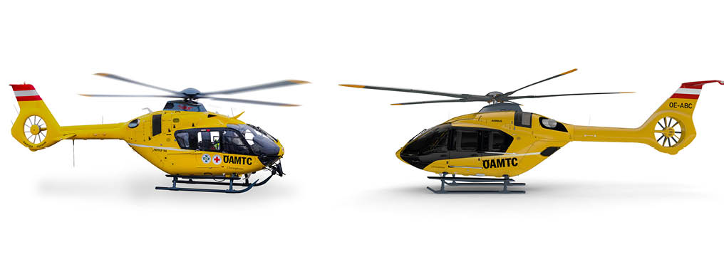 Two yellow helicopters are displayed in a white background. AI generated content