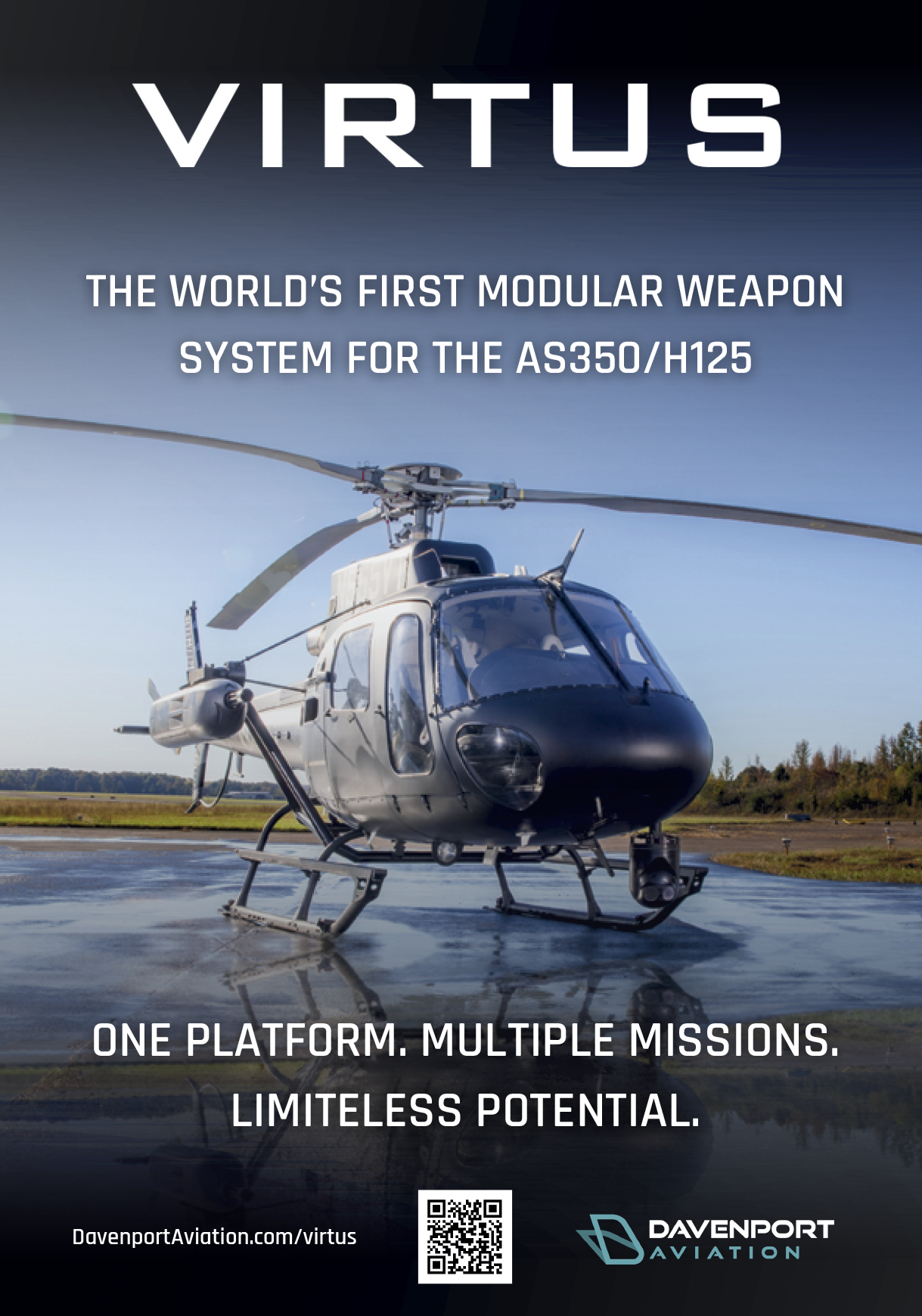 A helicopter with a gun on it is shown in a poster. AI generated content