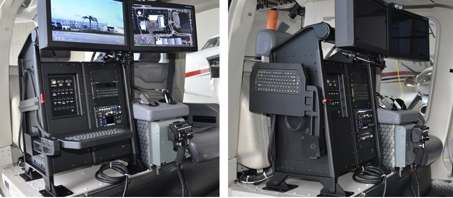 Two monitors are side by side, displaying different content. AI generated content