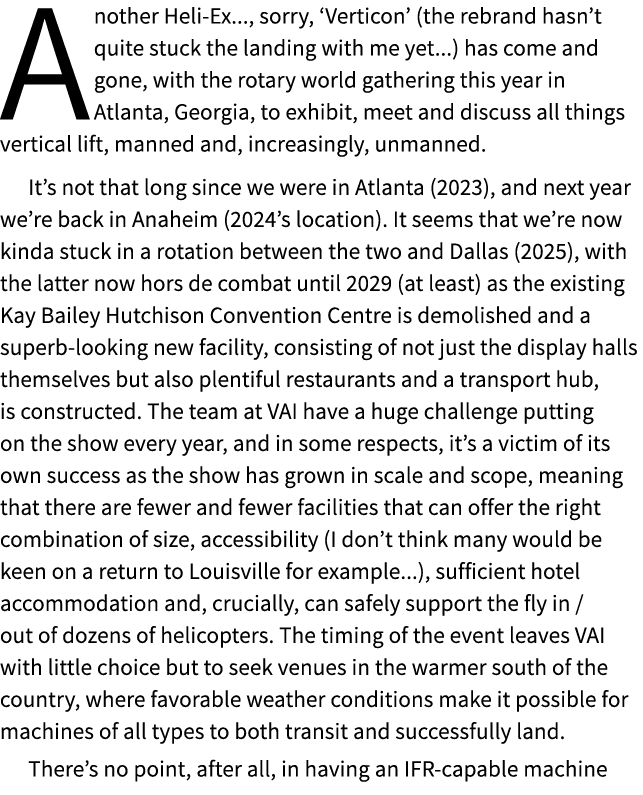 Another Heli Ex..., sorry, ‘Verticon’ (the rebrand hasn’t quite stuck the landing with me yet...) has come and gone, ...