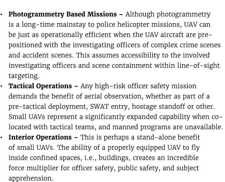  • Photogrammetry Based Missions – Although photogrammetry is a long time mainstay to police helicopter missions, UAV...