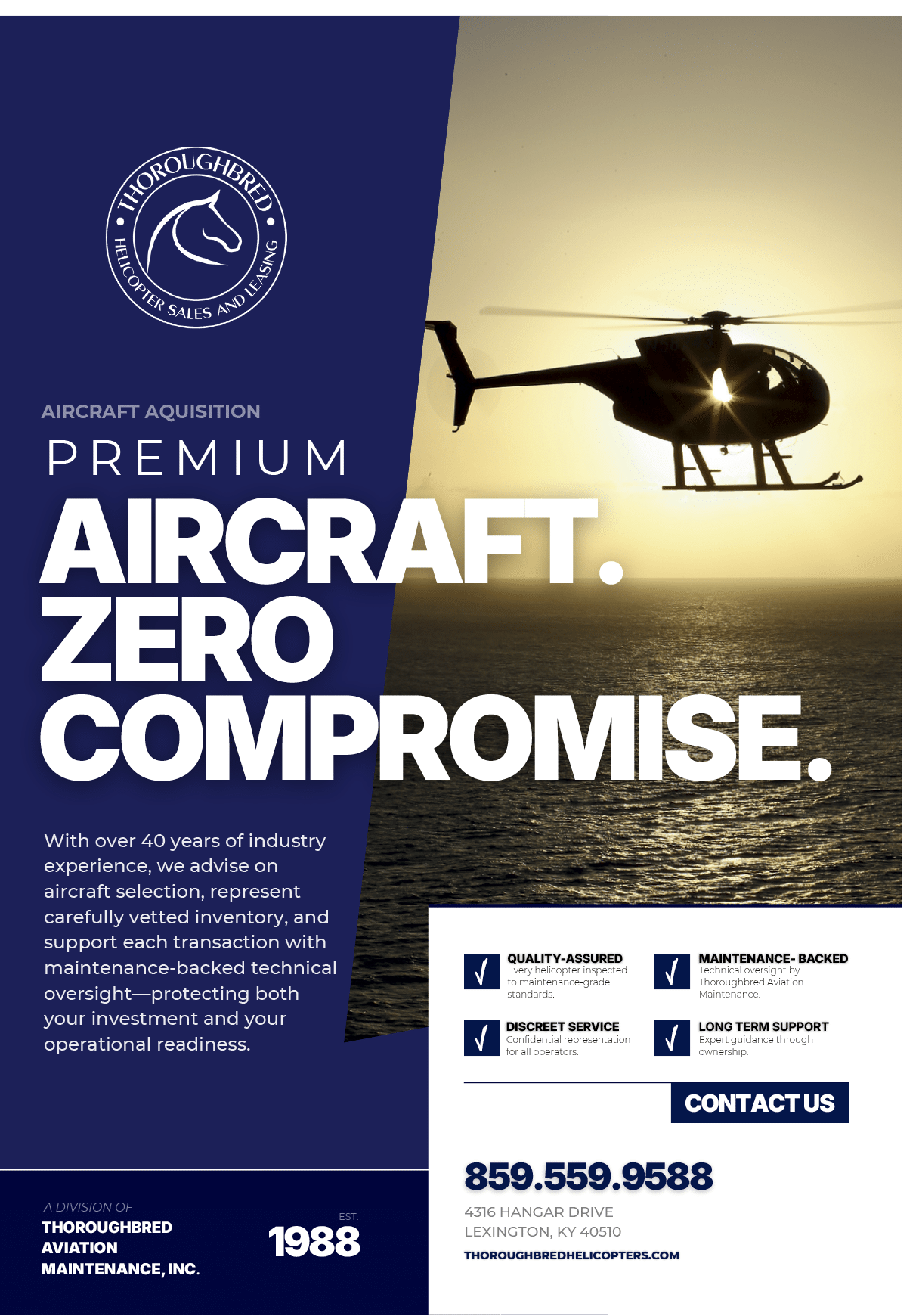 A blue and white advertisement for airplane acquisition. AI generated content