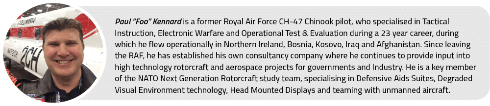Paul “Foo” Kennard is a former Royal Air Force CH 47 Chinook pilot, who specialised in Tactical Instruction, Electron...