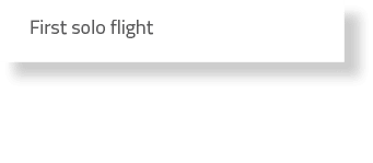 First solo fligh
