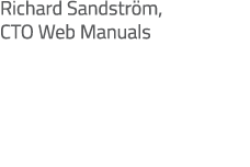 Richard Sandström, CTO Web Manuals