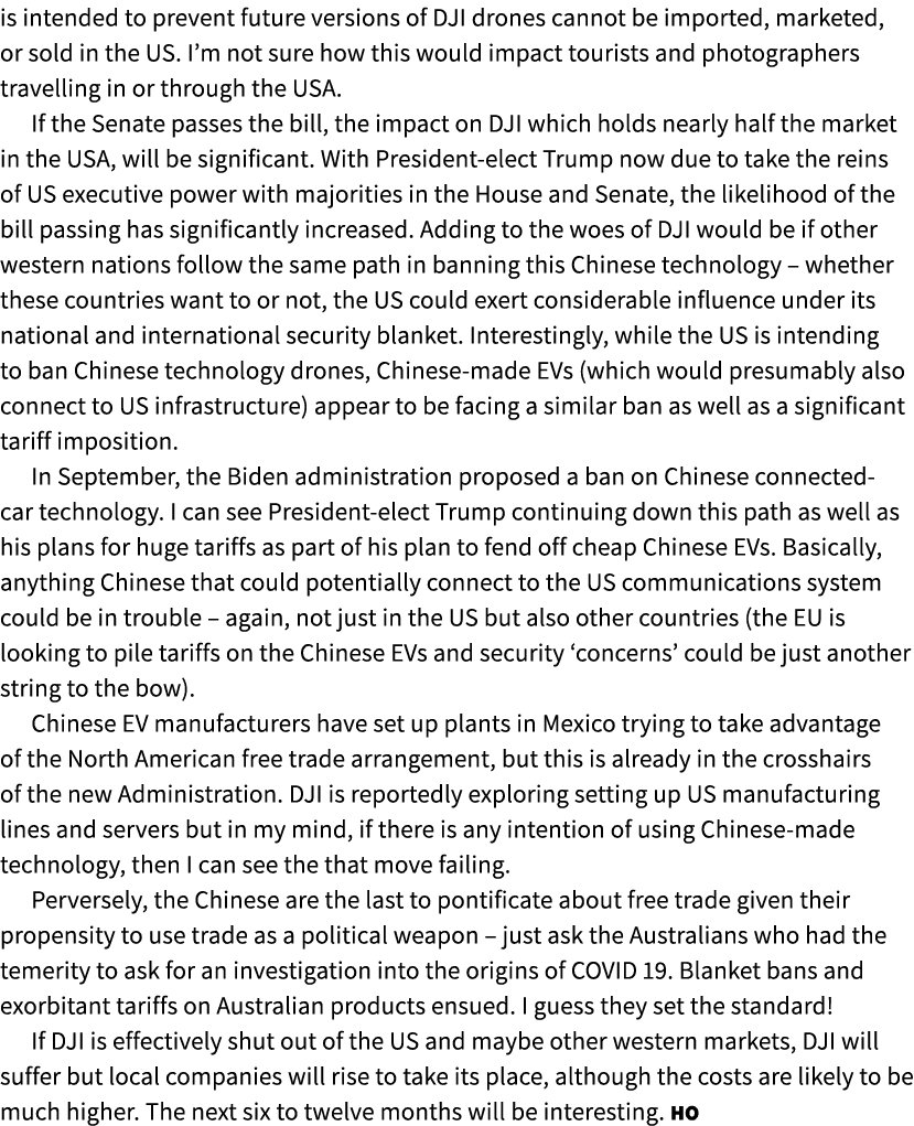 is intended to prevent future versions of DJI drones cannot be imported, marketed, or sold in the US. I’m not sure ho...