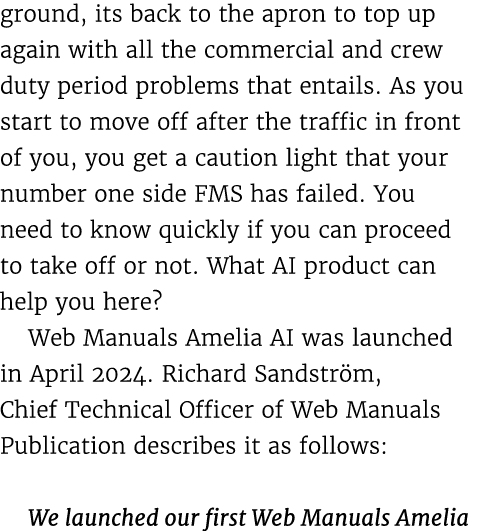 ground, its back to the apron to top up again with all the commercial and crew duty period problems that entails. As ...