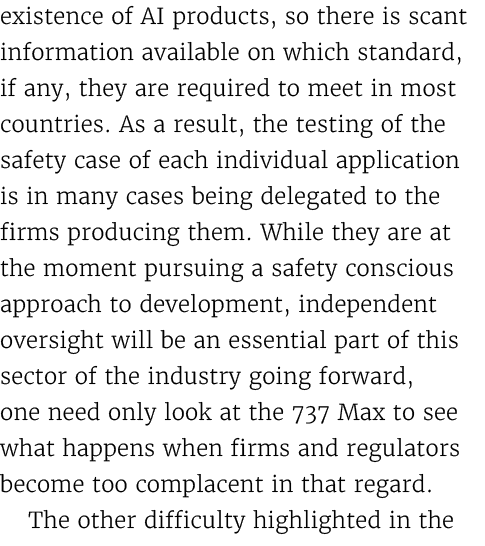 existence of AI products, so there is scant information available on which standard, if any, they are required to mee...