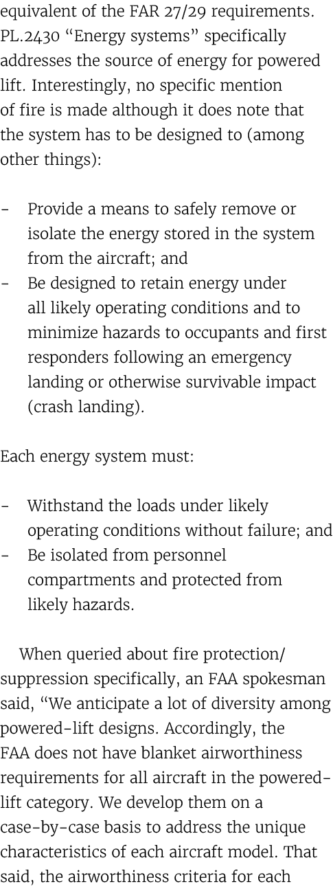 equivalent of the FAR 27/29 requirements. PL.2430 “Energy systems” specifically addresses the source of energy for po...