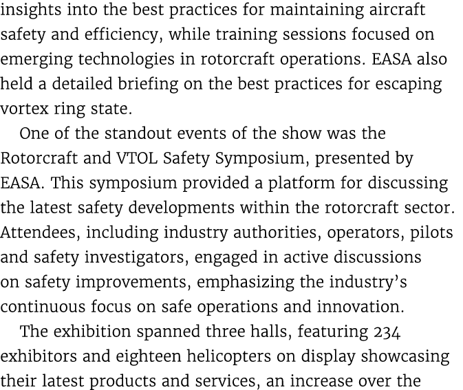 insights into the best practices for maintaining aircraft safety and efficiency, while training sessions focused on e...