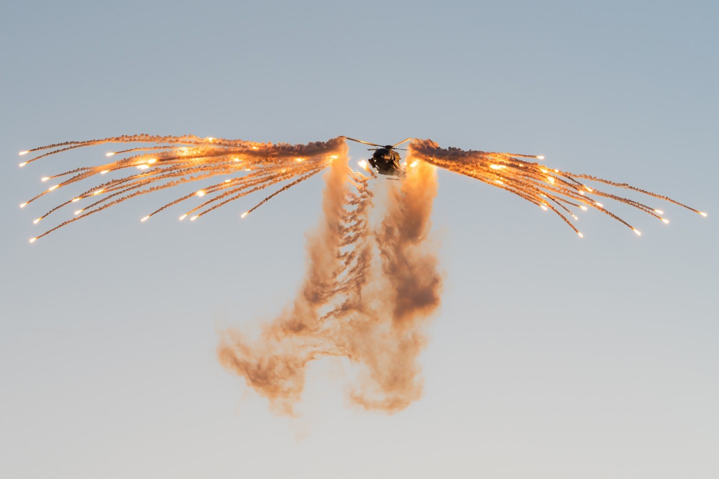 Demonstration at the Antidotum airshow in Poland of a NH90 TTH military helicopter from the Faßberg Air Base of the German Army. The "Heideflieger" is the name used for the German Army's NH90 Tactical Transport Helicopter (TTH) display team.