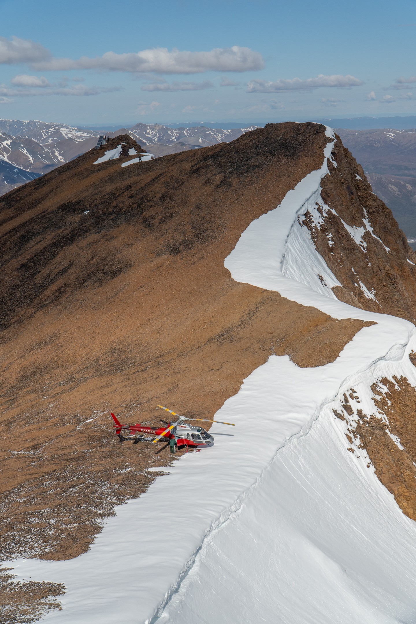 Landed on top of Double Mountain to service radio repeaters for the park service