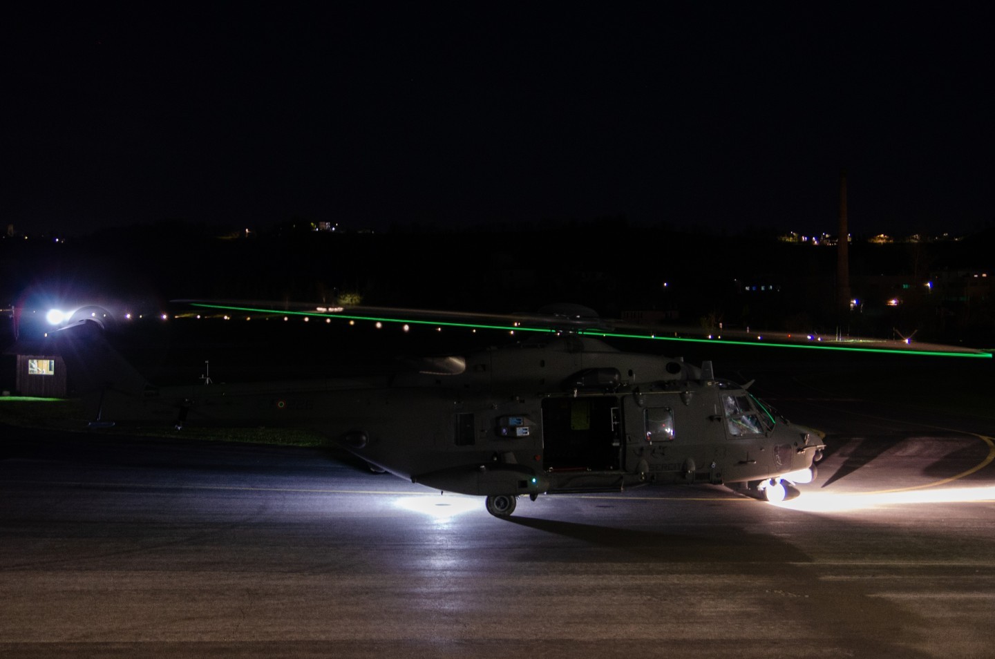 NH90 "Italian Army", during a night exercise "SATER 1-25" with the "Emilia Romagna Alpine Rescue" organized and managed by the Italian Air Force at Pavullo nel Frignano airport