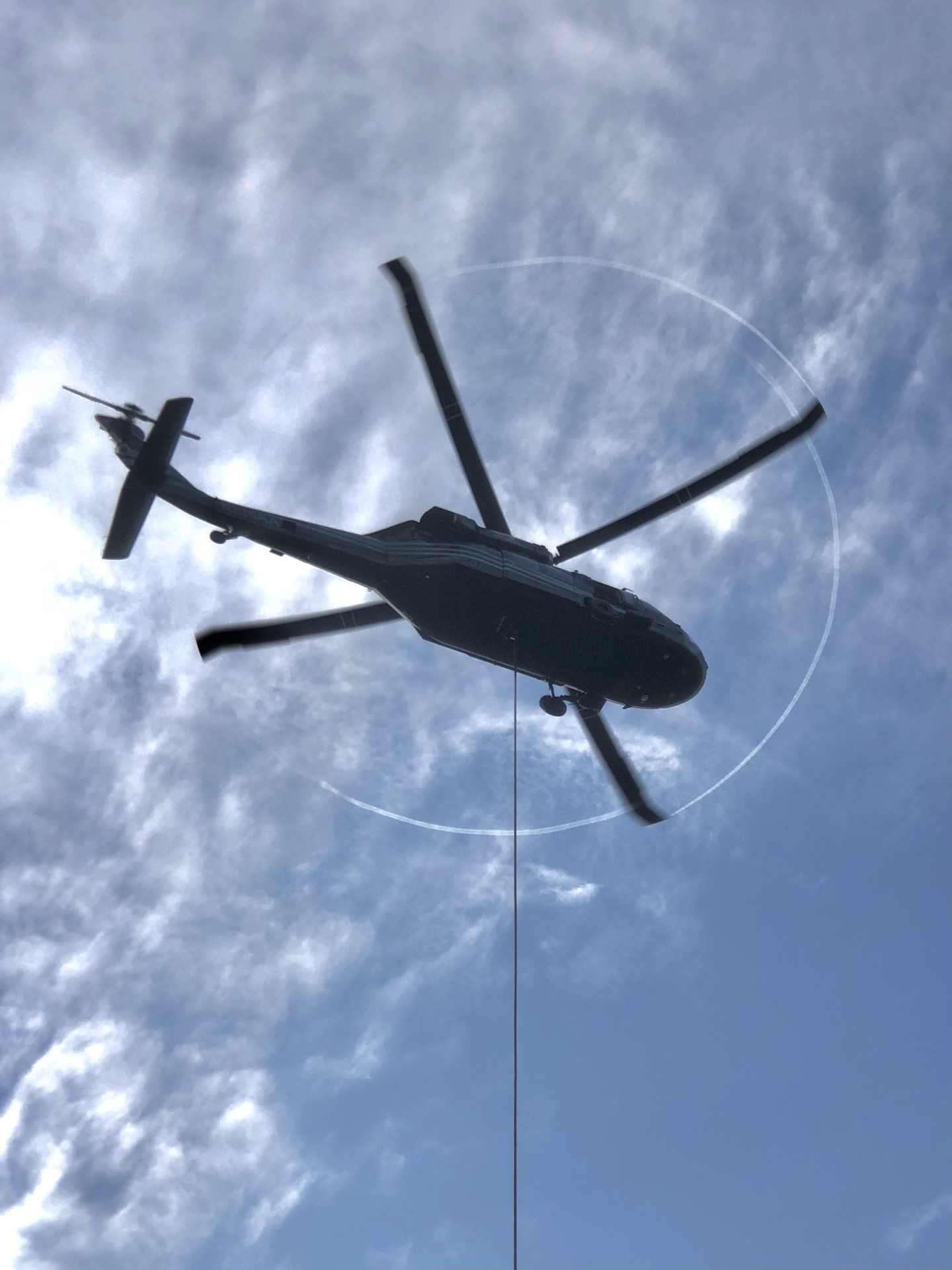 Blackhawk Rotortip Vortices doing Long Line work in Savannah, GA