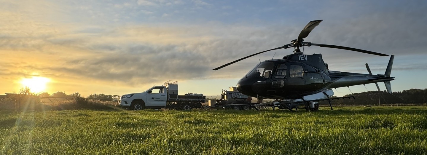 Waiting on a agricultrual helicopter contractors nightmare (fog creeping in). Whilst waiting for the fog to clear i grabbed a shot of our loadsite with a pretty cool sunrise in behind the machine and work truck. After 30-40 minutes it cleared and we completed our spraying job on winter crop for dairy cows