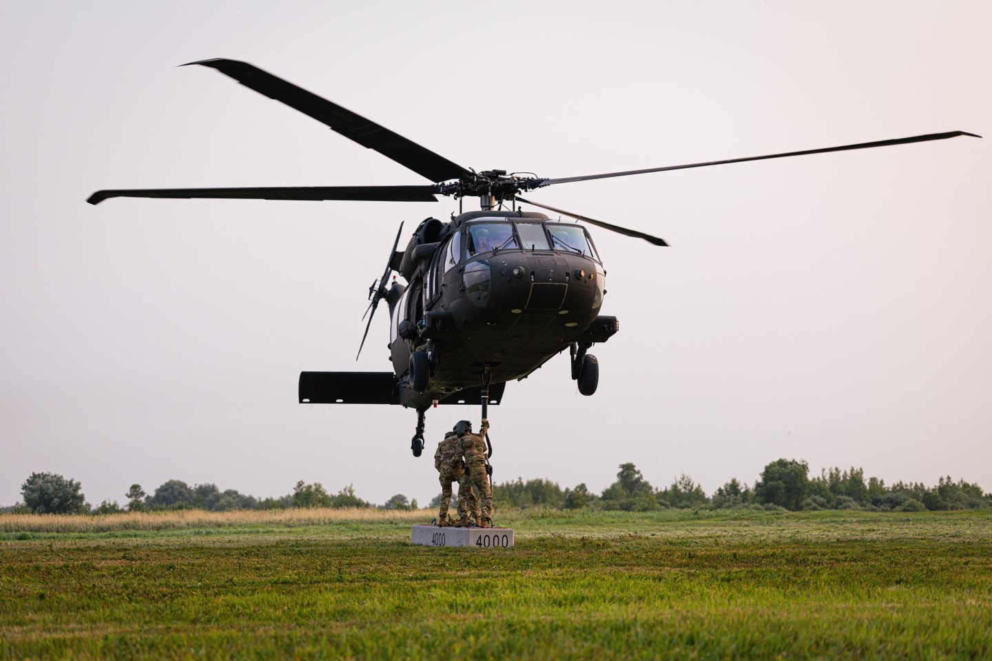 Alpha Company 2nd Battalion 10th Aviation Regiment conducting sling load operation for proficiency and retention at the northern training area located near Fort Drum.