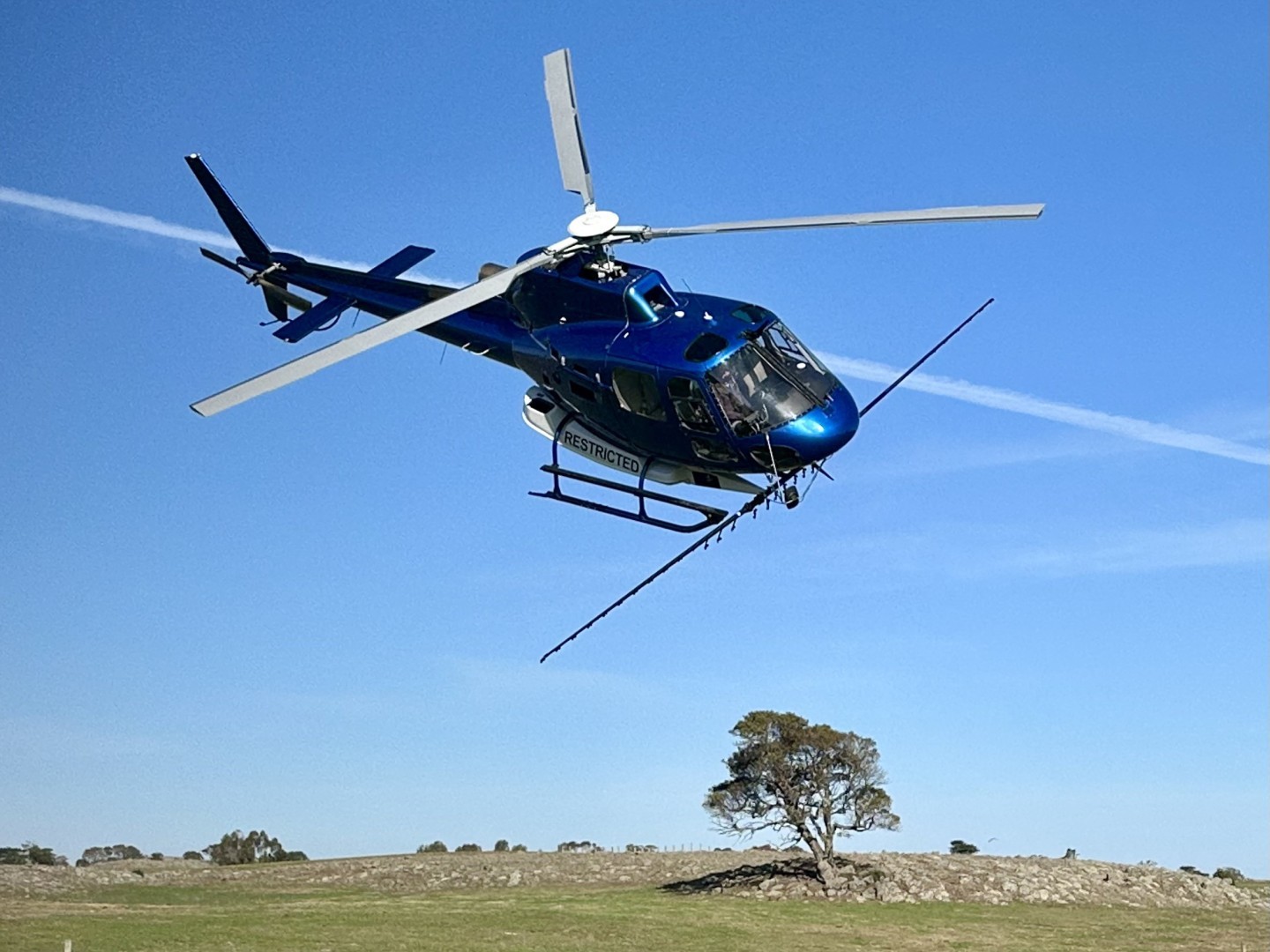 Otway Helicopters Spraying Weeds on a farm in South West Victoria Australia