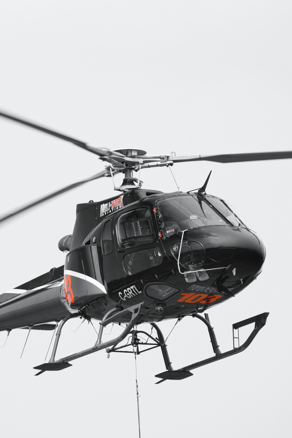 An AS350 B2 helicopter with Heli-worx Aviation