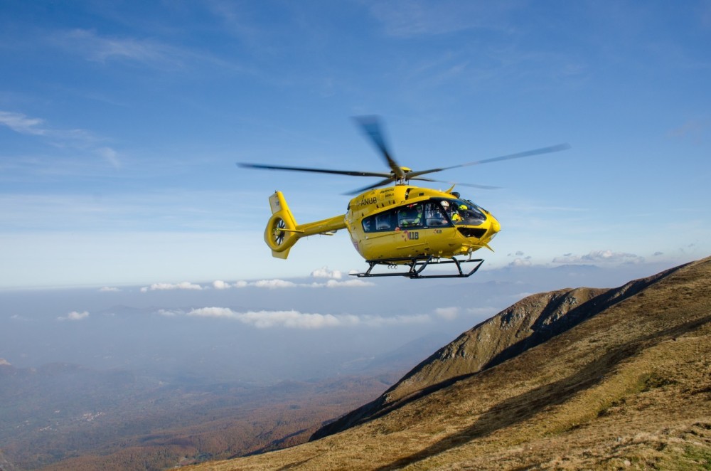 Airbus H145 "I-ANUB" callsign "Eliparma" operated by Avincis during an activity with the "Emilia Romagna Alpine Rescue" at Monte Cusna, Tuscan-Emilian Apennines.