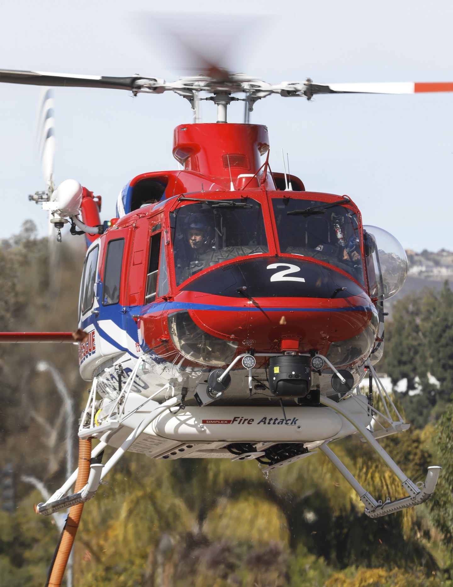 San Diego Fire-Rescue Air Ops Copter 2, landing in the city streets of Rancho Bernardo, CA to pickup their medic/crew chief after battling the Center Fire in January 2025.