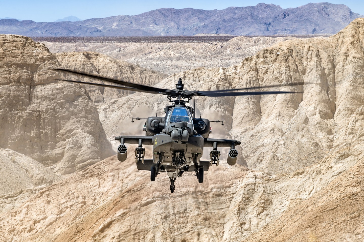 During this shoot with the 4th Battalion, 6th Calvary, an AH-4 Apache Attack helicopter hovered in front of us and I was able to get a really dynamic shot with a really beautiful desert background. Taken at Anza-Borrego Desert State Park, California. Fortunately, I was able to drive a sandy dirt road to the location and climb a very slippery, but short hill, because the hike in 106° weather would have been quite difficult.