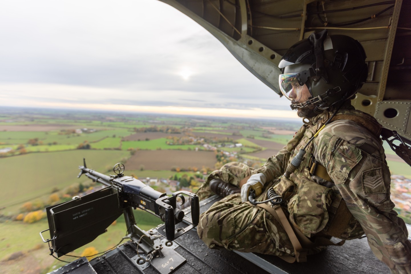 RAF Crewman chilling on RAF Chinook