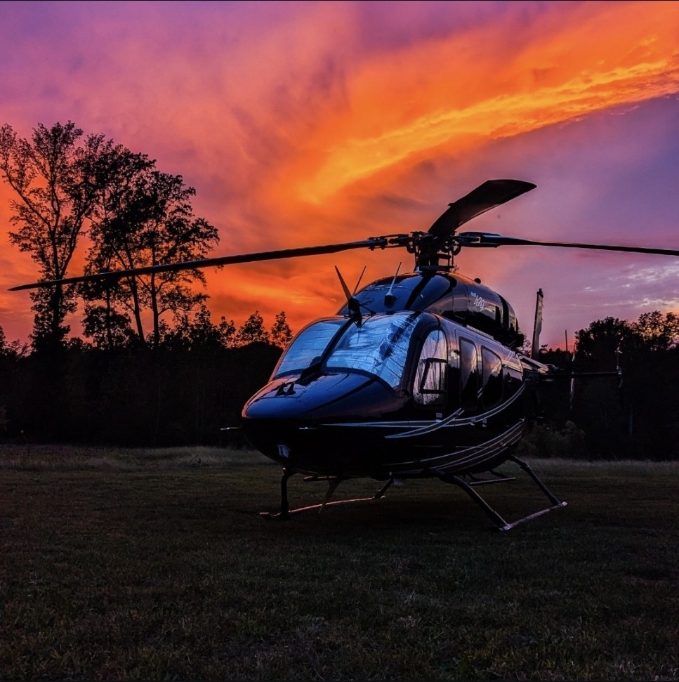 This is my the helicopter my father-in-law flies and that we work on at our maintenance facility in central North Carolina. The sky was just right and I couldn't help but want to capture the beauty of this machine and the sky behind it!