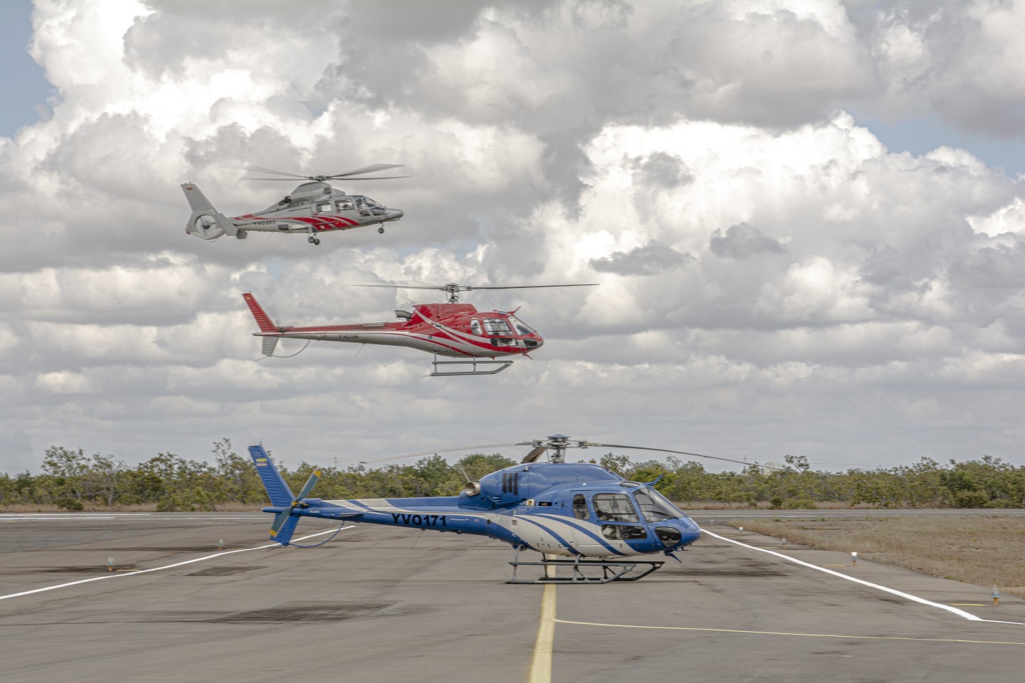 Foto para fines institucionales, los sistemas de helicópteros que conforman la plataforma de ala rotativa. que estan al servicio de la industria y el pueblo de venezuela.