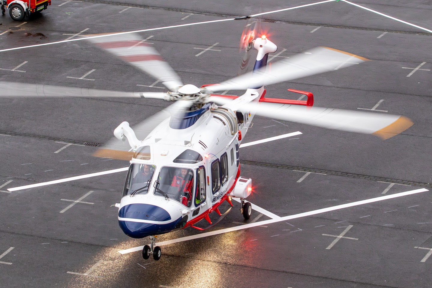 This AW169, D-HTWA participated in the static display for the European Rotors 2025 convention. As the event took place in Cologne this year, we had the opportunity to photograph the arrivals from a higher vantage point.