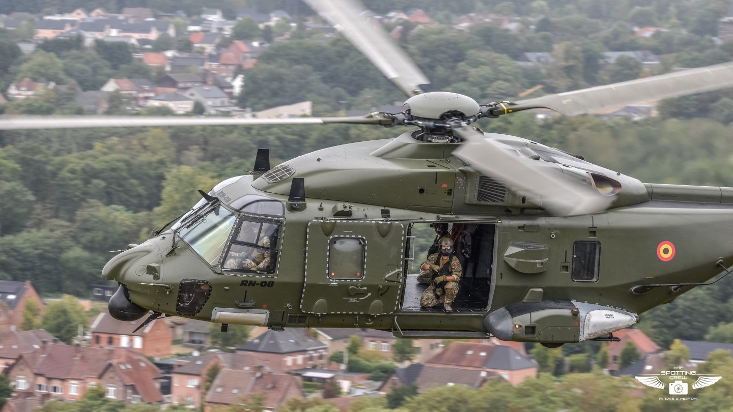 Belgian air force NH90 TTH RN-08 passed by during a training flight over Belgium, flown by the 18th Squadron.