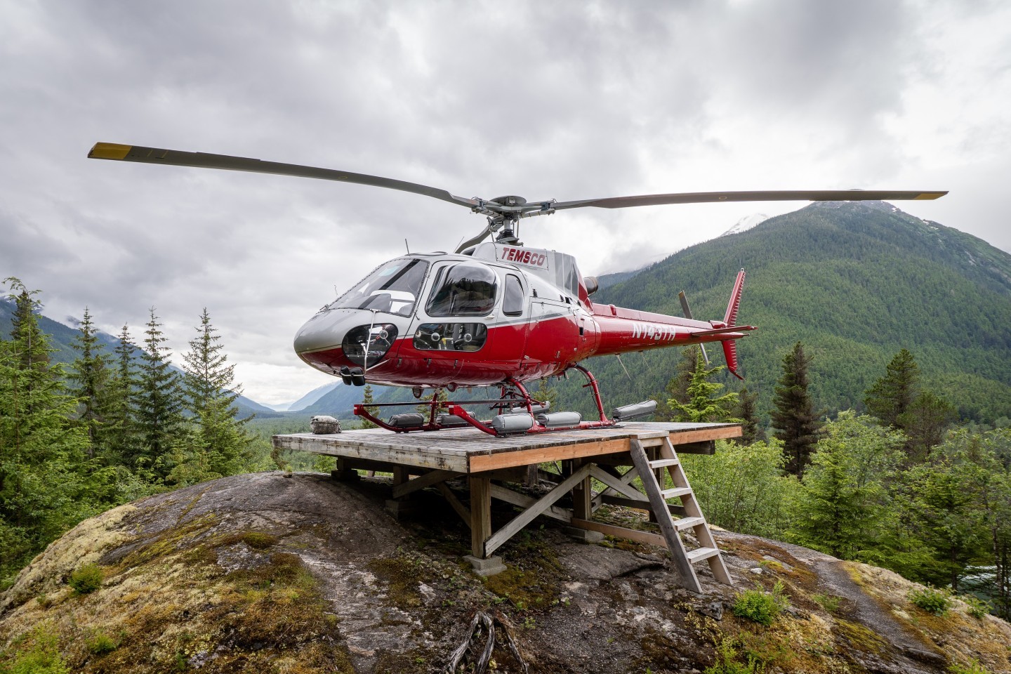 Nice helipad landing doing more radio repeater maintenance work for the National Park Service on the Chikoot Trail.