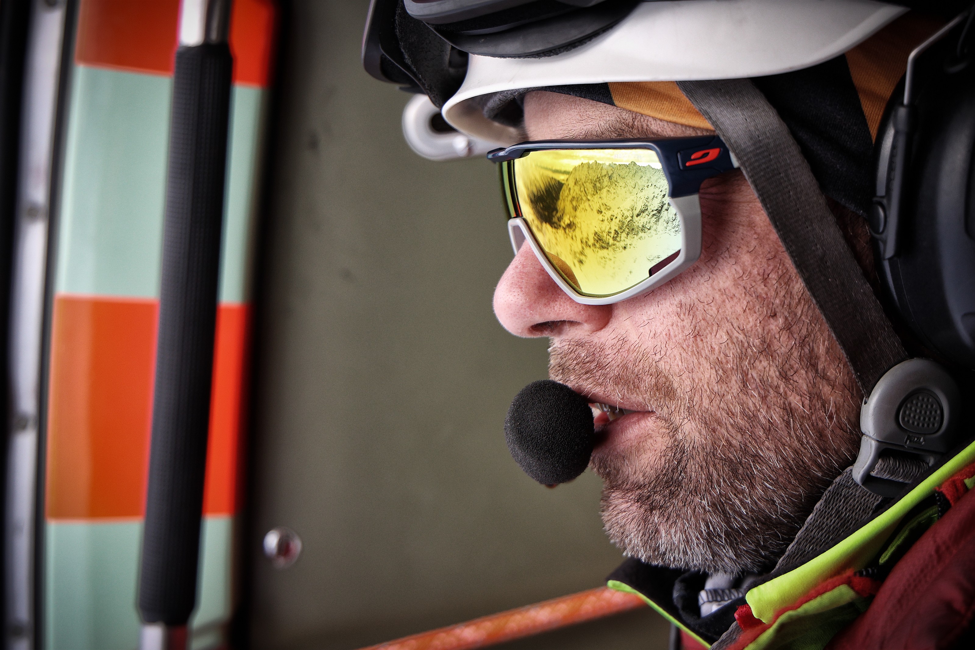 Tatra Mountain Rescuer onboard Polish Air Force SAR helicopter during training mission over Tatra Mountains