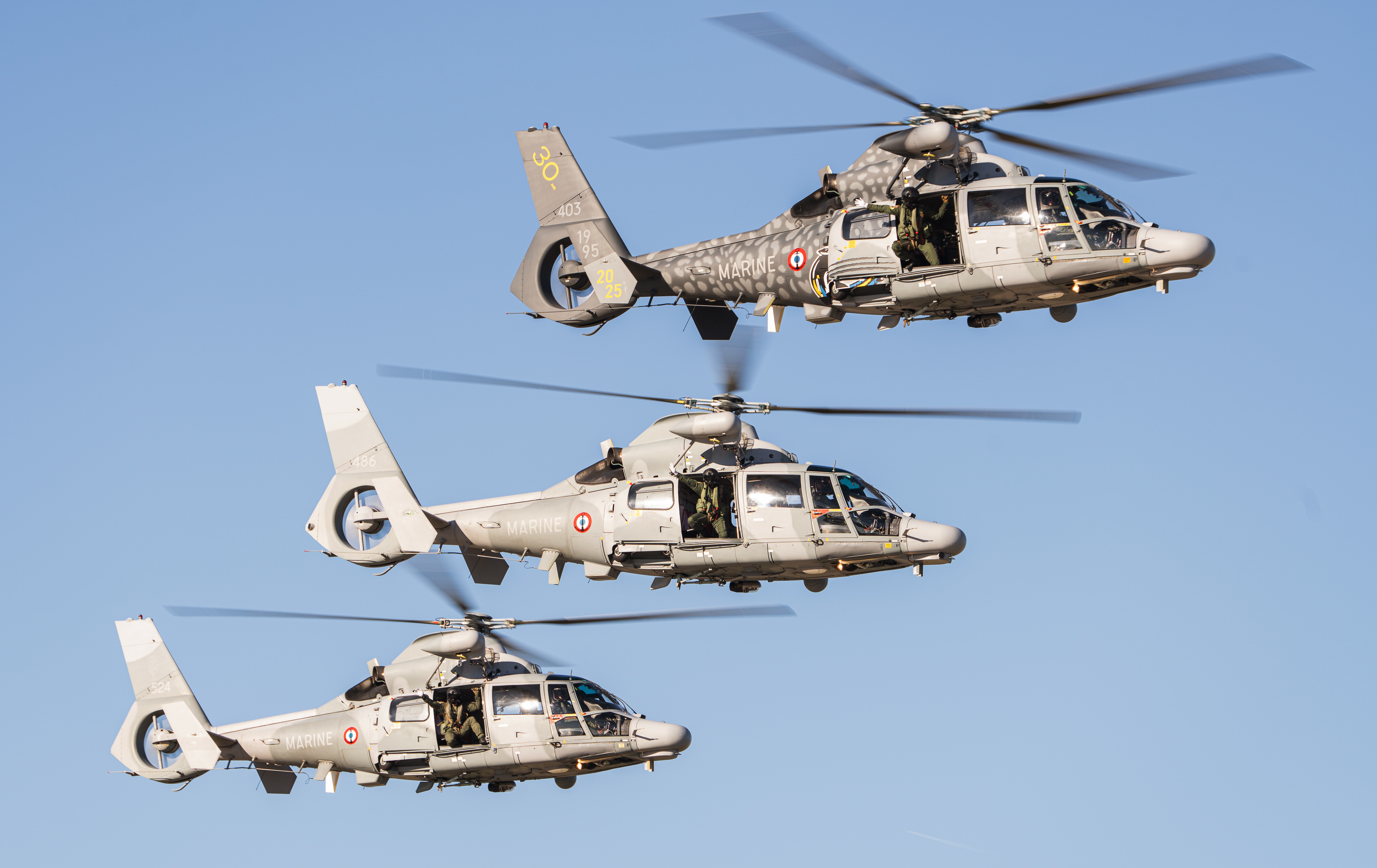 Demonstration by three Panther during the 30th anniversary of Flotilla 36F