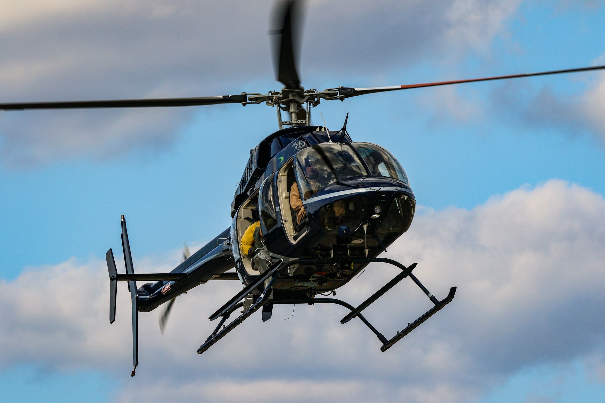 Bell 407 set up with PSD, working out of Alexandria, Louisiana to conduct prescribed burns with the US Forest Service in the Kisatchie National Forest. Early February 2025