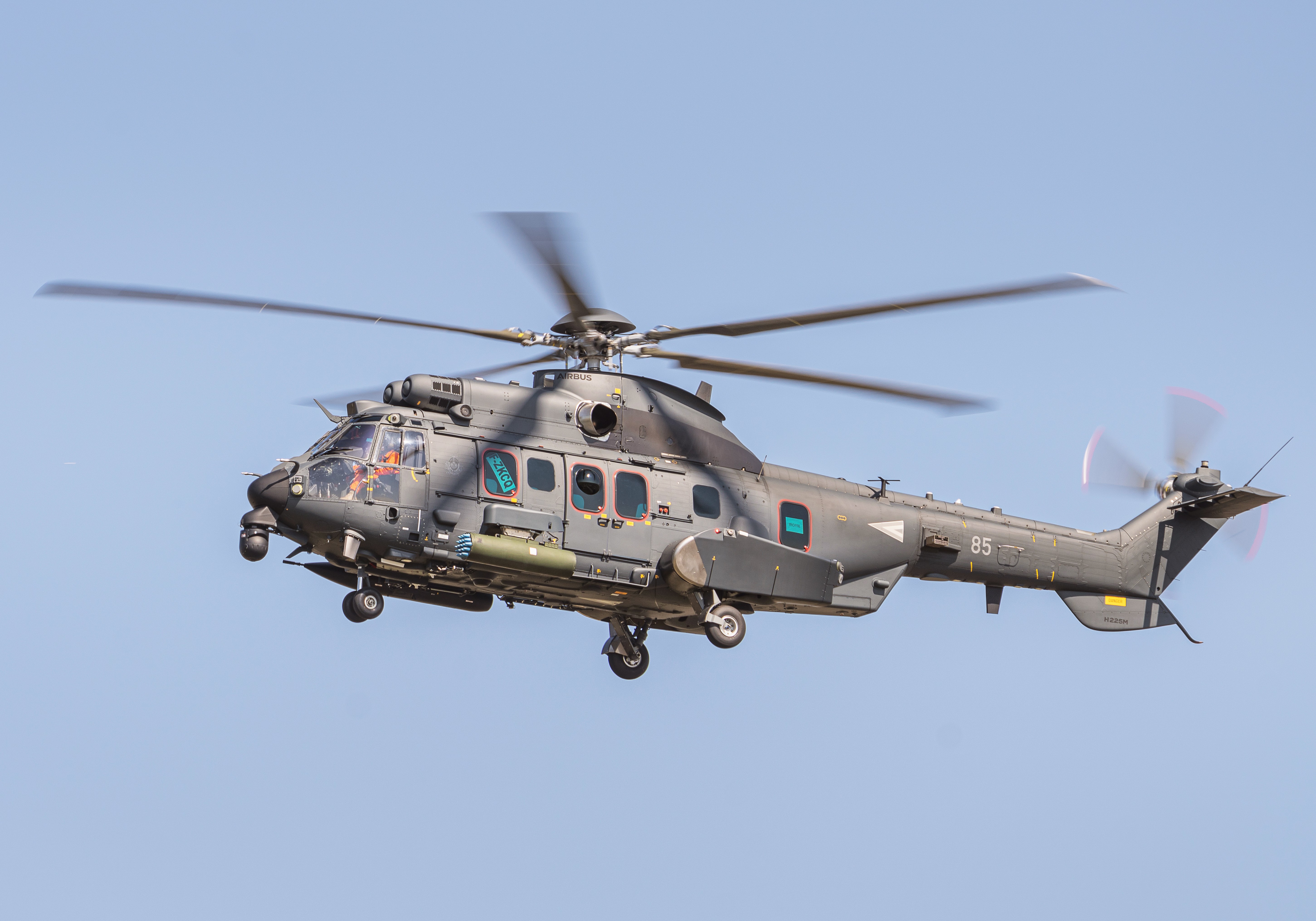 Super Puma helicopter for the Hungarian Air Force, being tested by Airbus Helicopters in Marignane